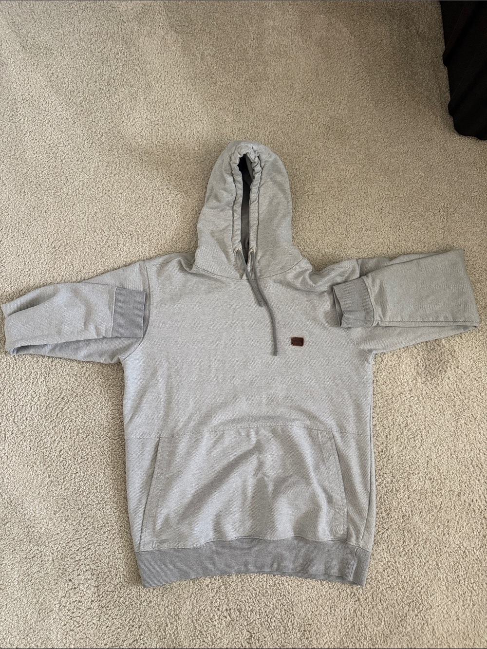 Billabong Light Gray Pullover Hoodie with Chest Patch